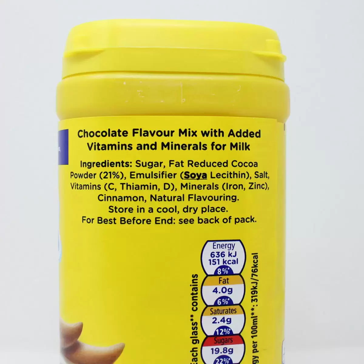 Chocolate drink powder with essential vitamins and minerals