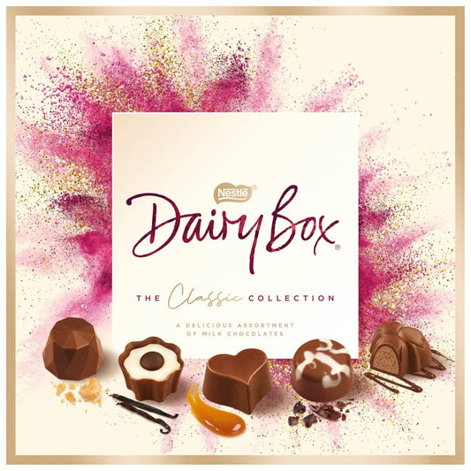 326g box of Nestlé Dairy Box assorted milk chocolates and truffles