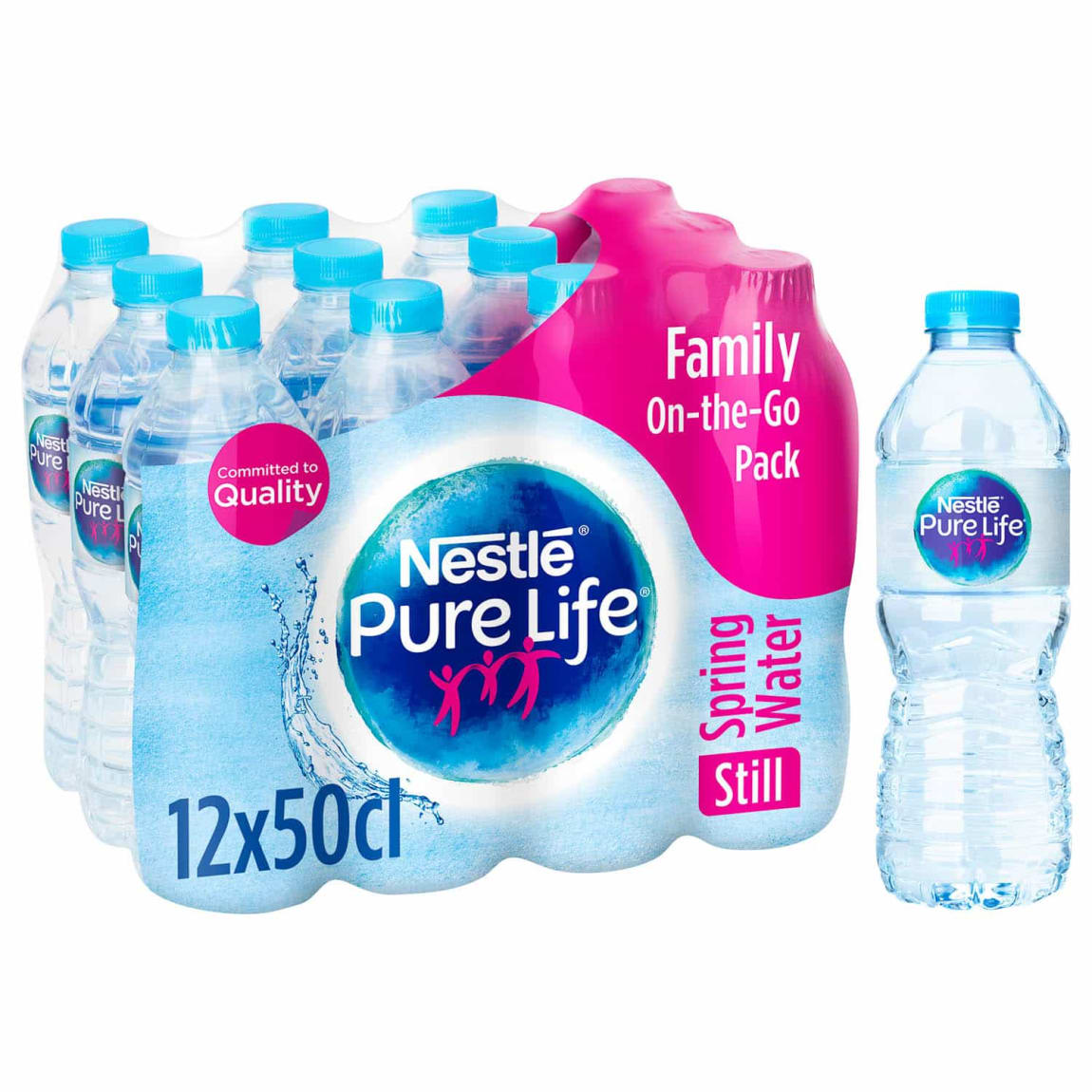 NestlΓ© Pure Life Spring Water 12 x 500 ml bottles multipack for everyday hydration