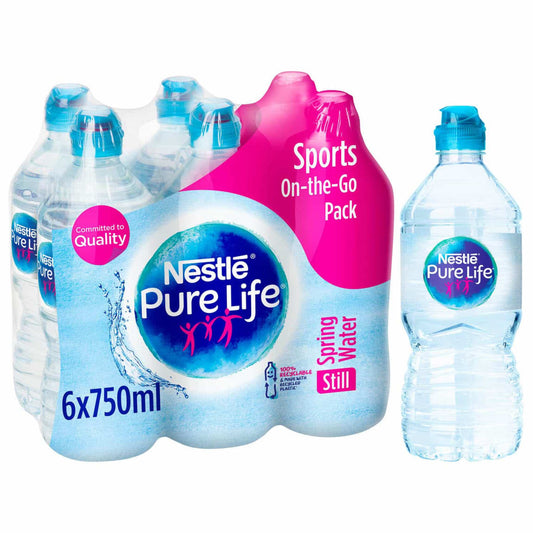 Nestle Pure Life Spring Water 6-pack of 750ml bottles