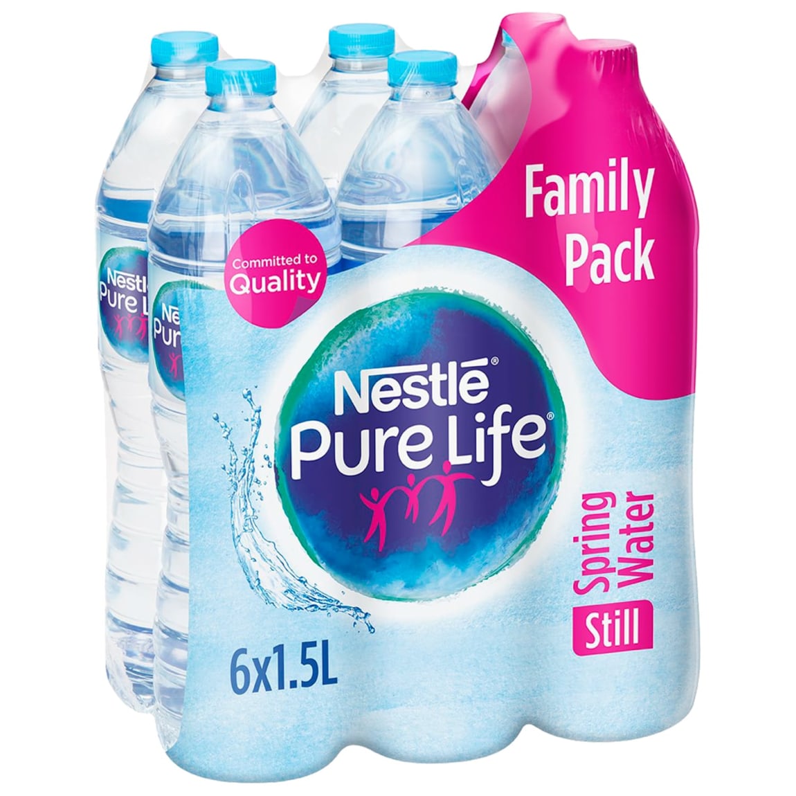 Nestle Pure Life Still Spring Water Family Pack with 6 large 1.5L bottles