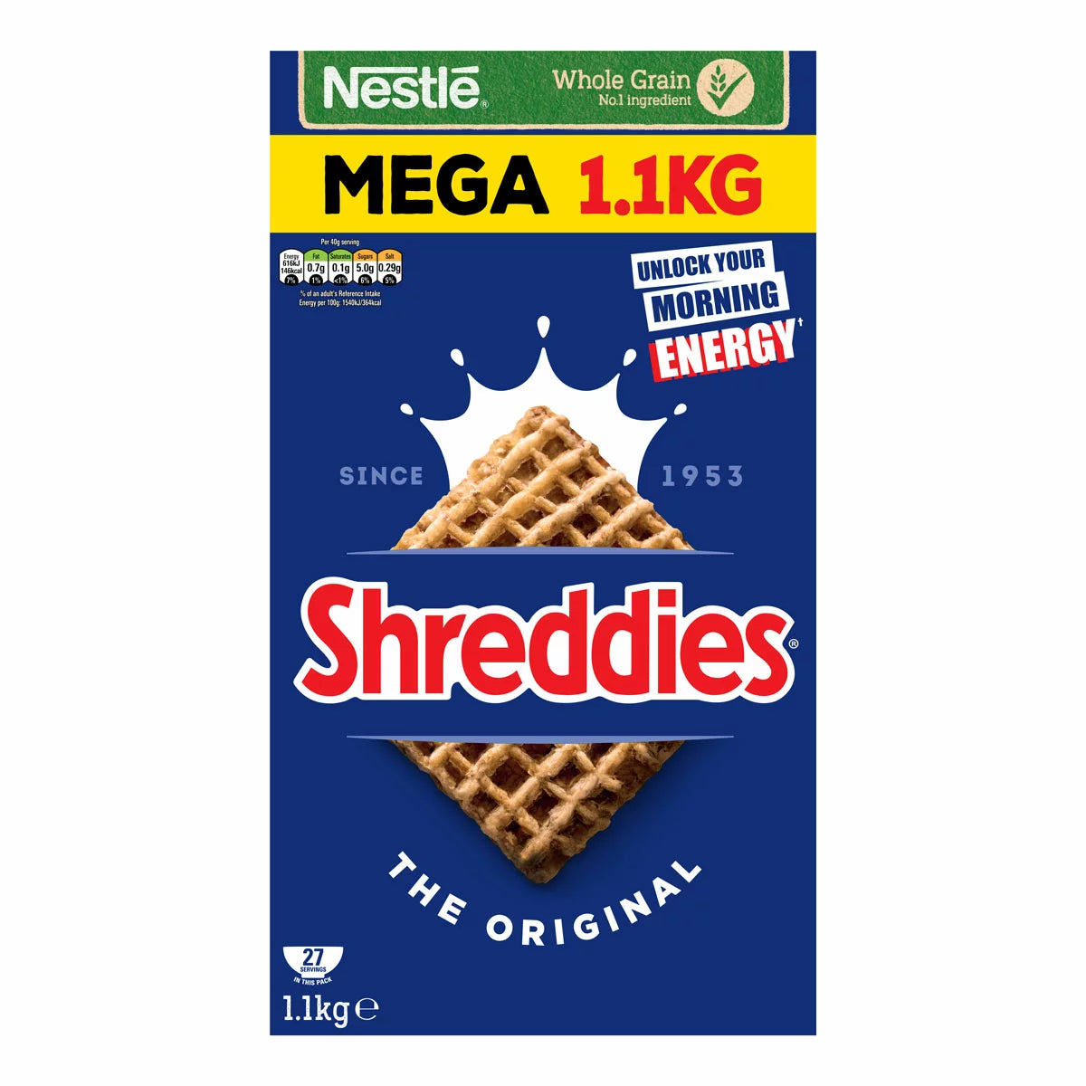Nestle Shreddies 2 x 1.1kg whole grain cereal pack