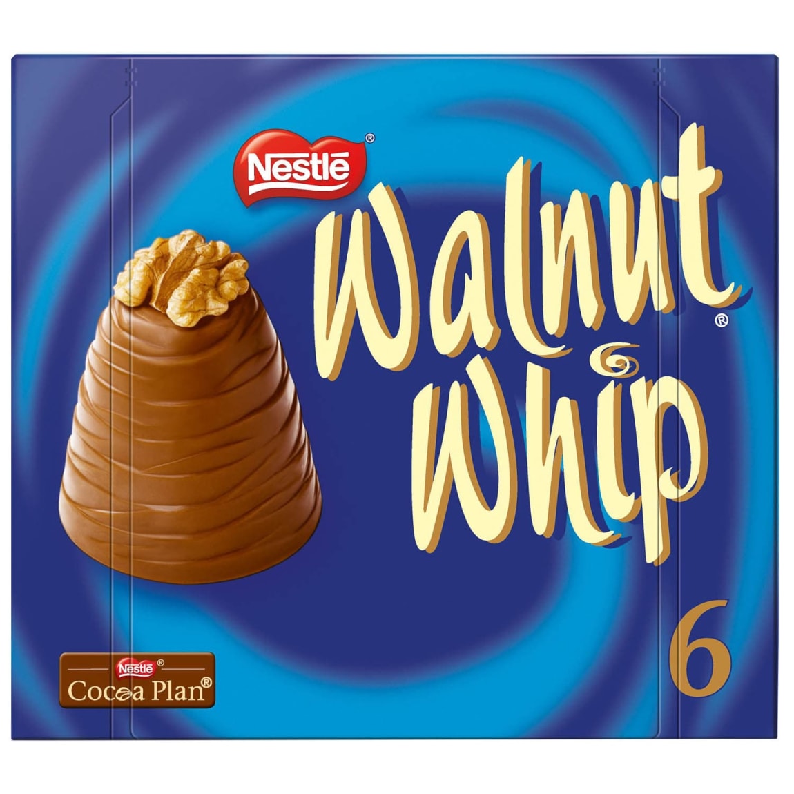 Nestlé Walnut Whip 6 pack 180g milk chocolate whirls