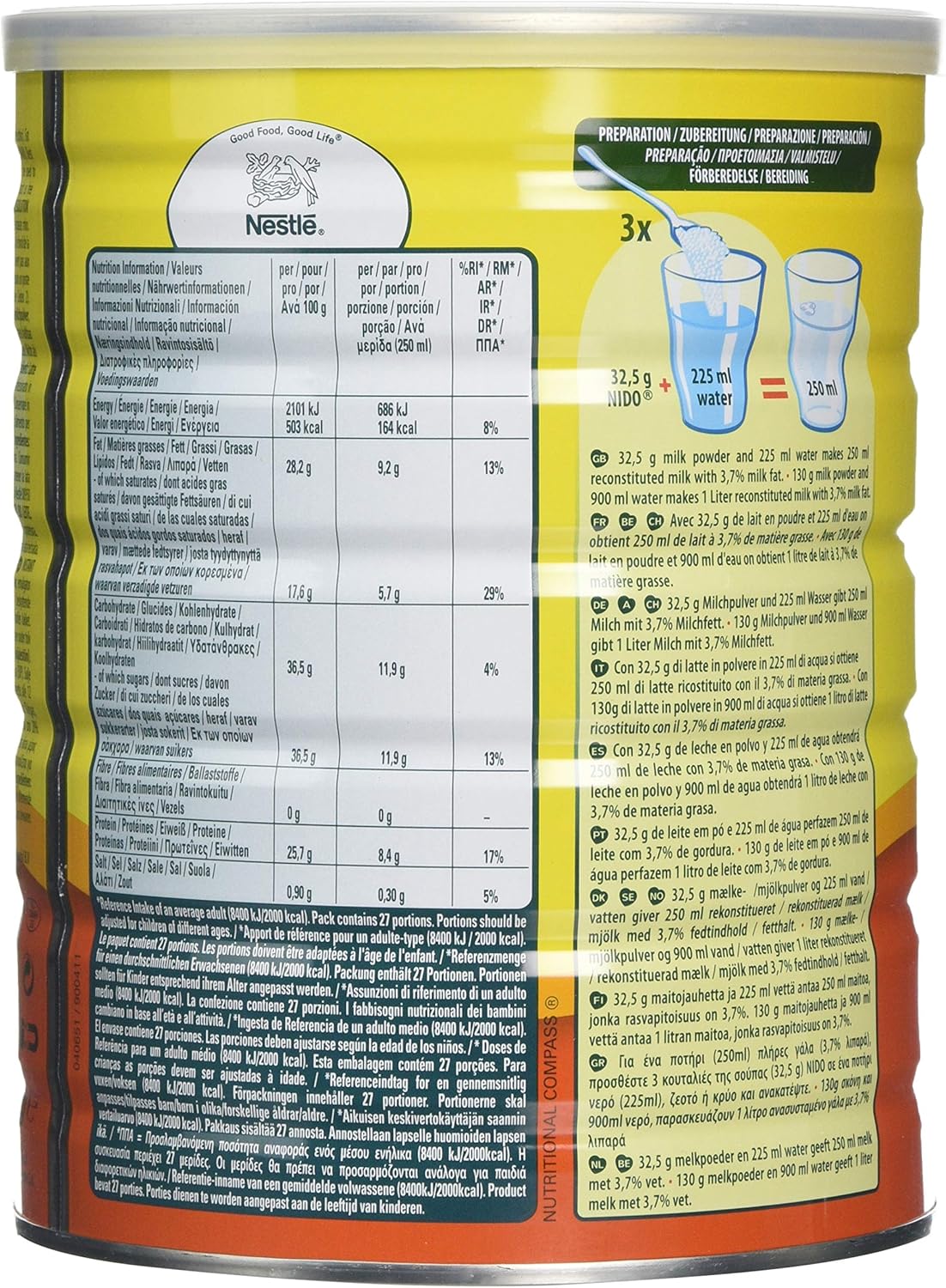 nido 900g instant full cream milk powder for families and everyday use