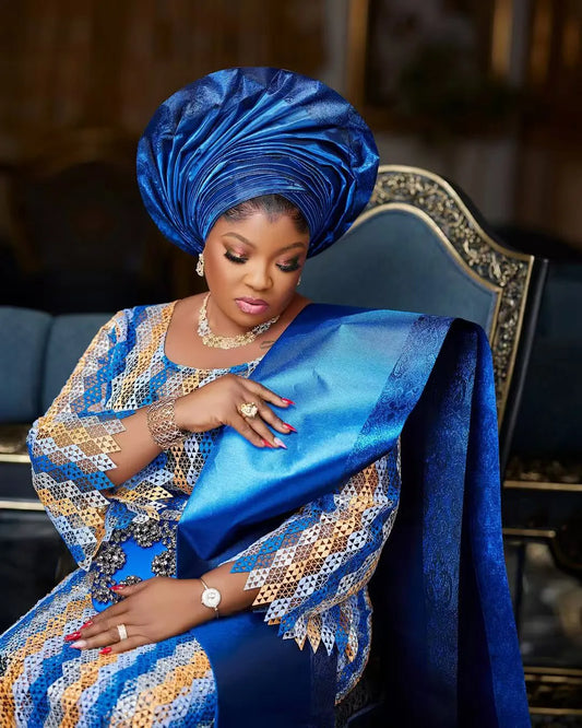 Nigerian SEGO gele and ipele headwrap 2 piece set