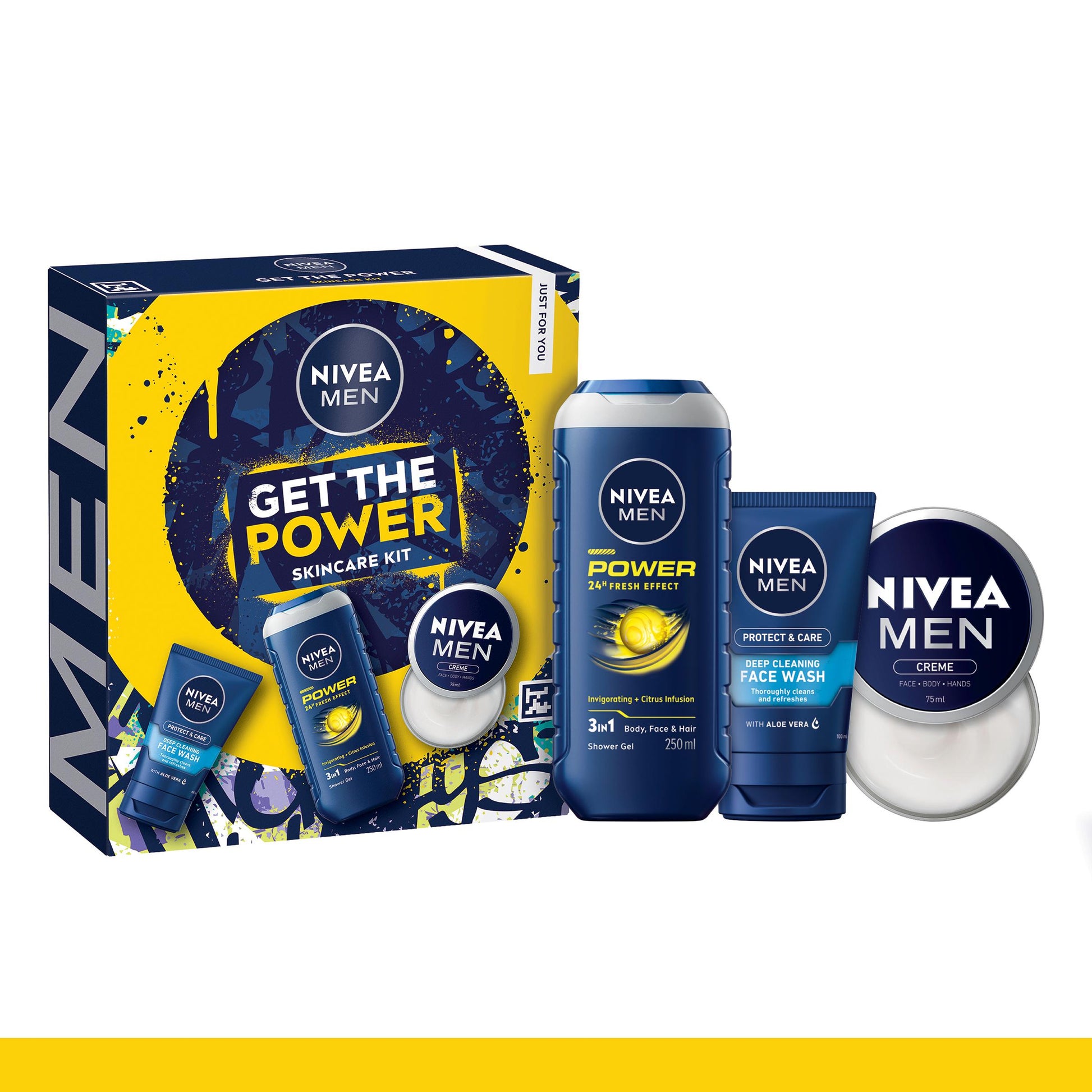 Full-size gift pack for men to stay fresh, protected, and hydrated
