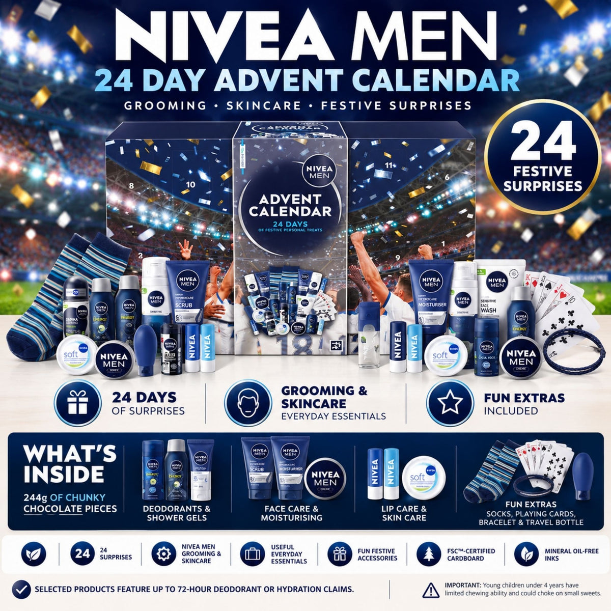 NIVEA MEN Christmas advent calendar with 24 surprises