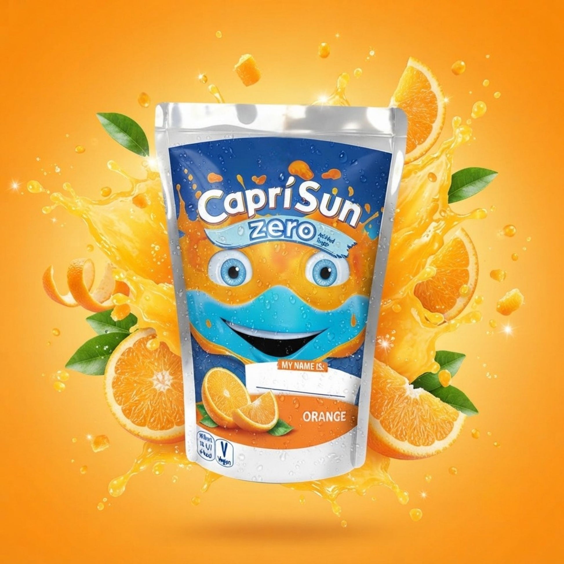 Real fruit juice orange beverage