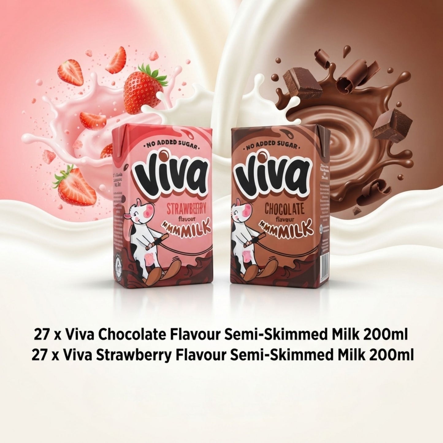 No added sugar Viva milk drinks