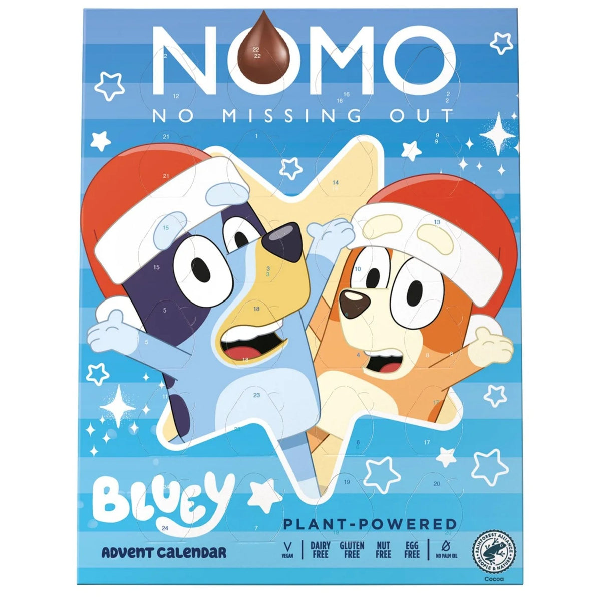 NOMO Bluey Creamy Chocolate Advent Calendar 70g