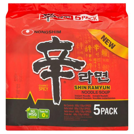 Nongshim Shin Ramyun Gourmet Spicy Noodle Soup 5x120g