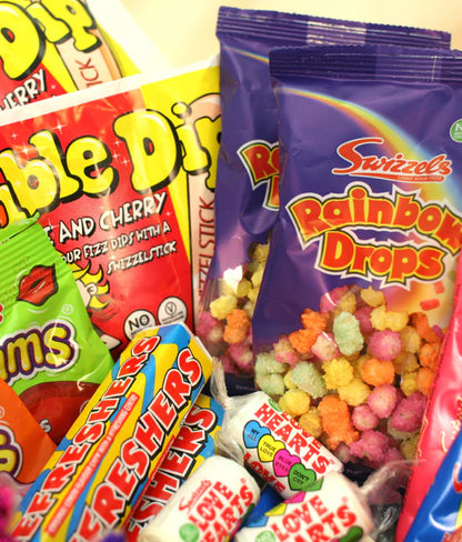 Colourful retro sweets for birthdays, parties, or gifting