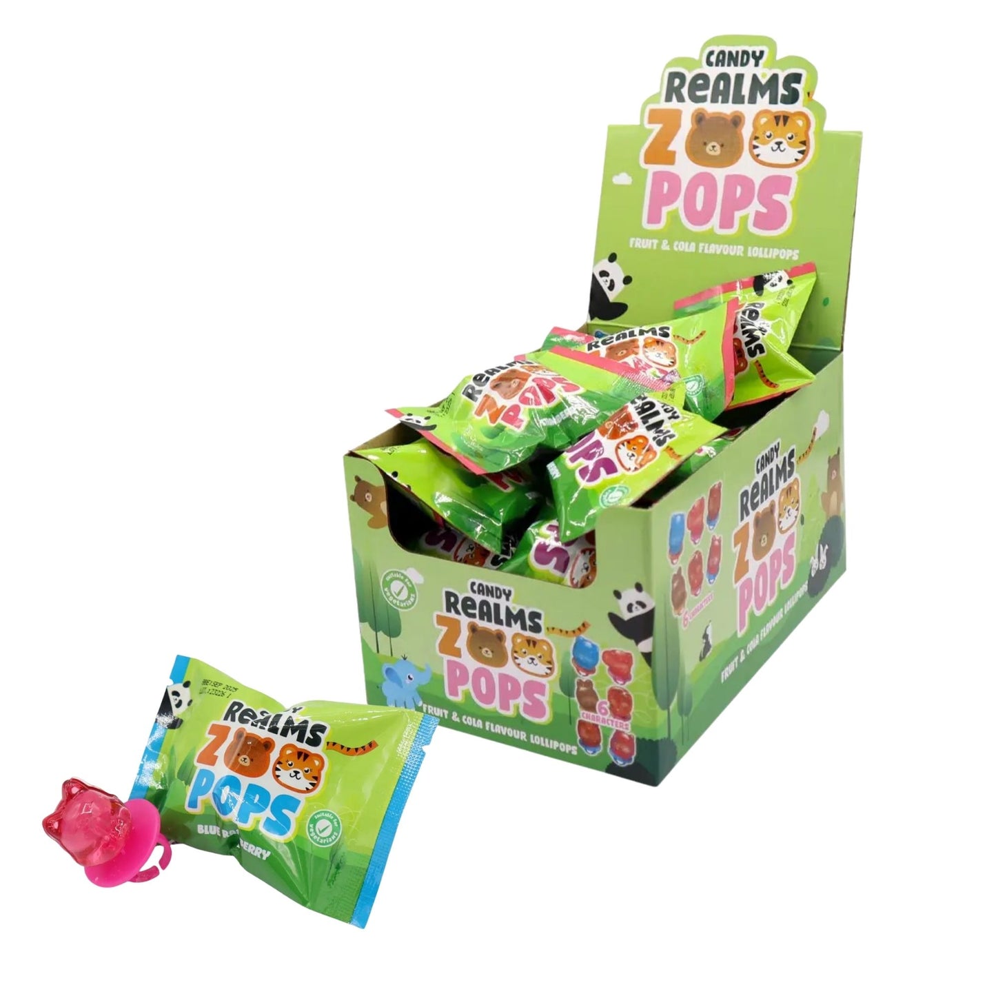 Candy Realms Zoo Pops Fruit Lollipops 11g