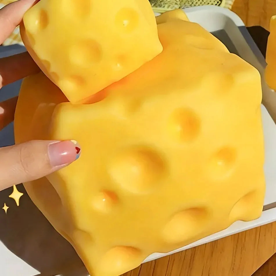 Cheese-inspired sensory squishy toy