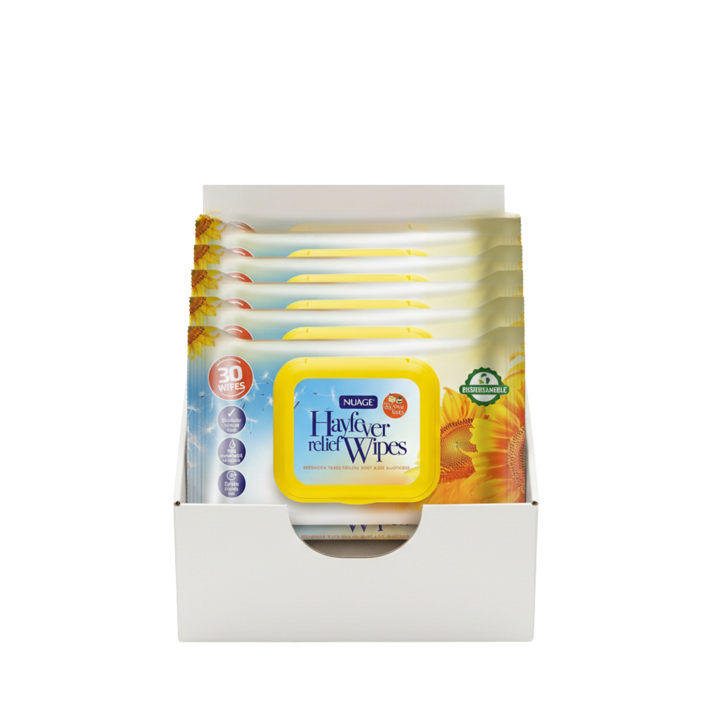 Biodegradable allergy wipes enriched with tea tree and peppermint oil