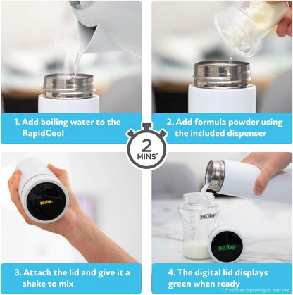 Nuby RapidCool Bottle Cooler Prepares Safe Formula Feeds Without Filters