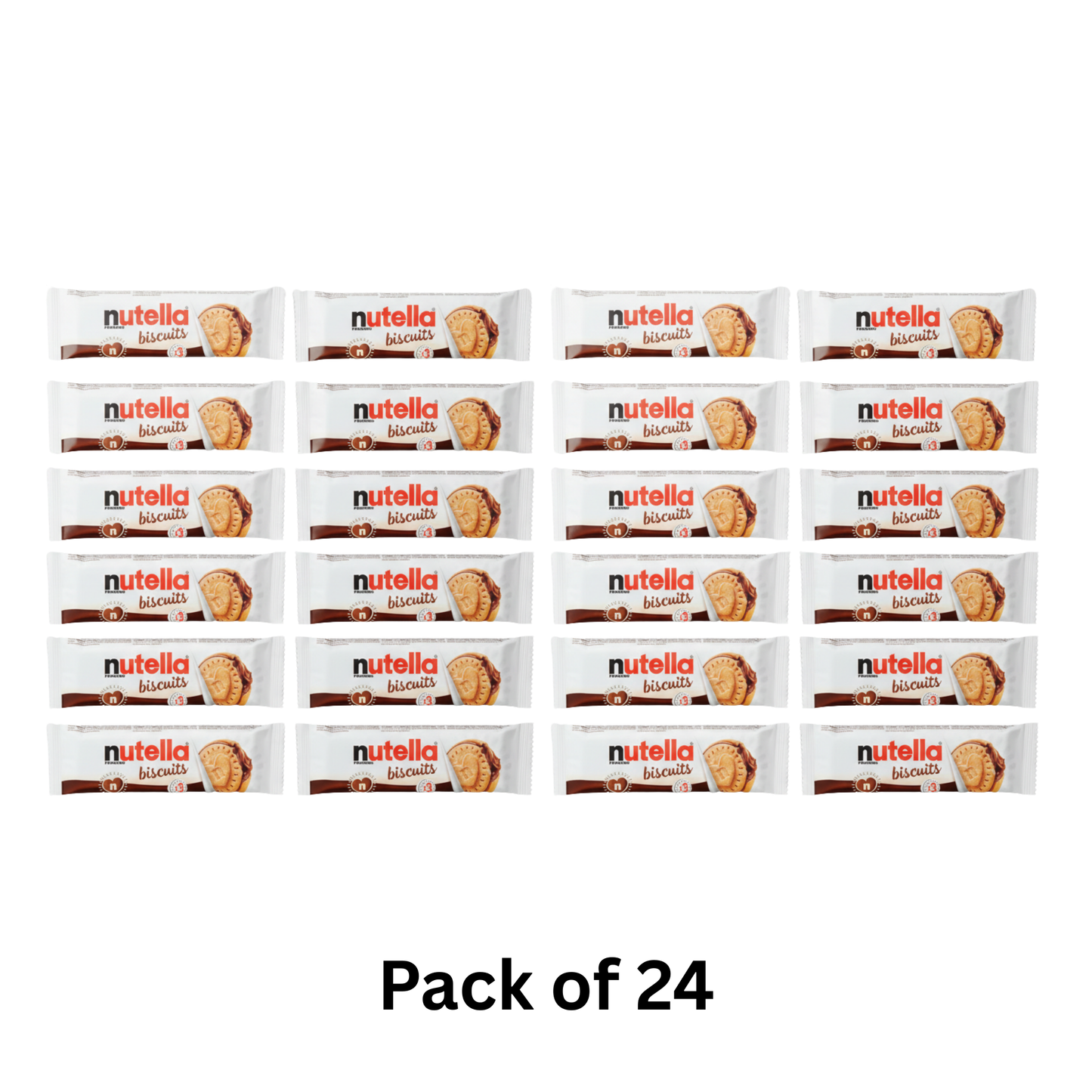 Crunchy golden biscuits filled with smooth Nutella spread