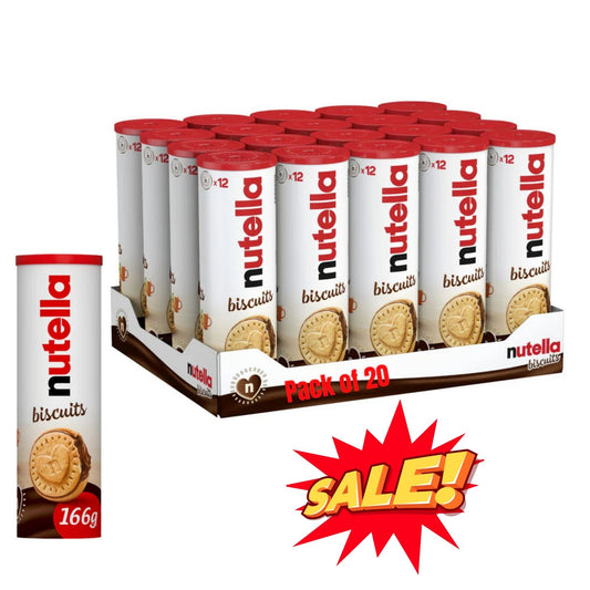 Nutella Filled Biscuits 166g tube with crunchy biscuit shell
