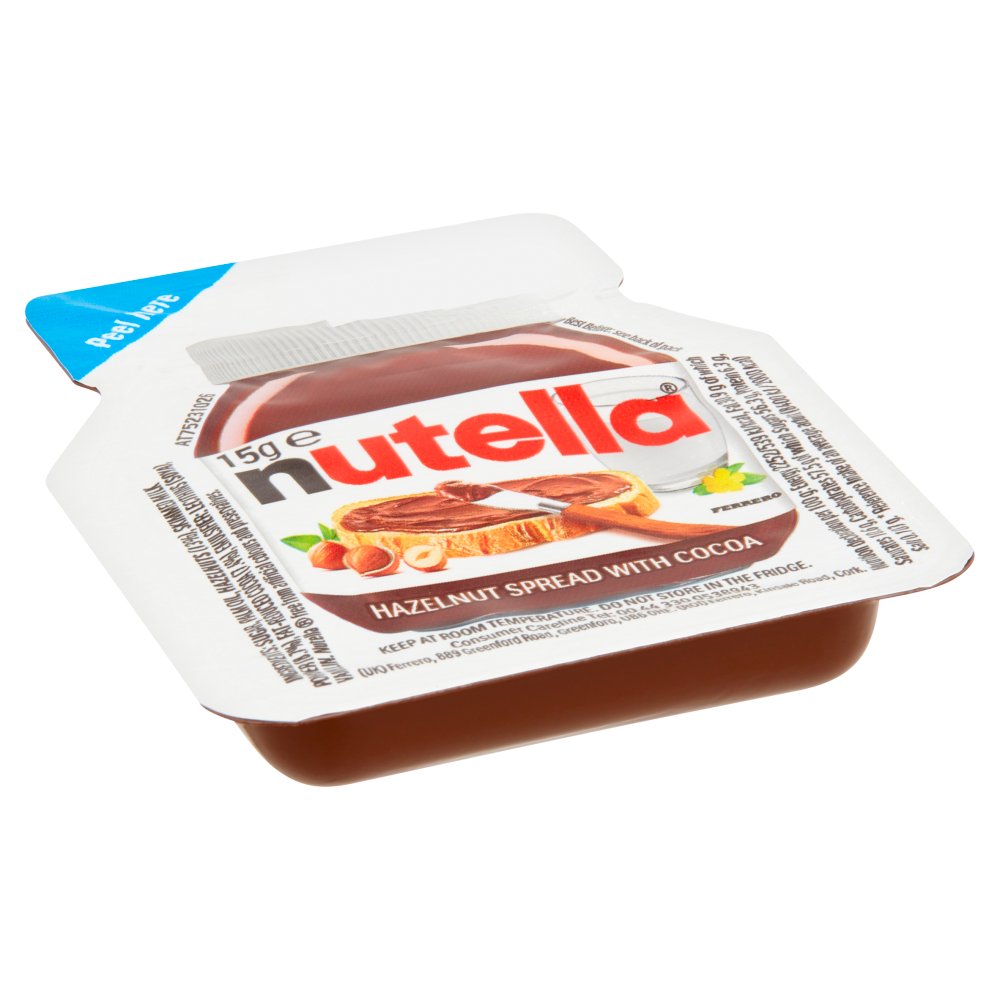 Portion control Nutella 15g pack ideal for cafés, hotels, and lunchboxes