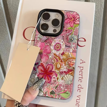Soft edge bumper iPhone case with floral artwork design
