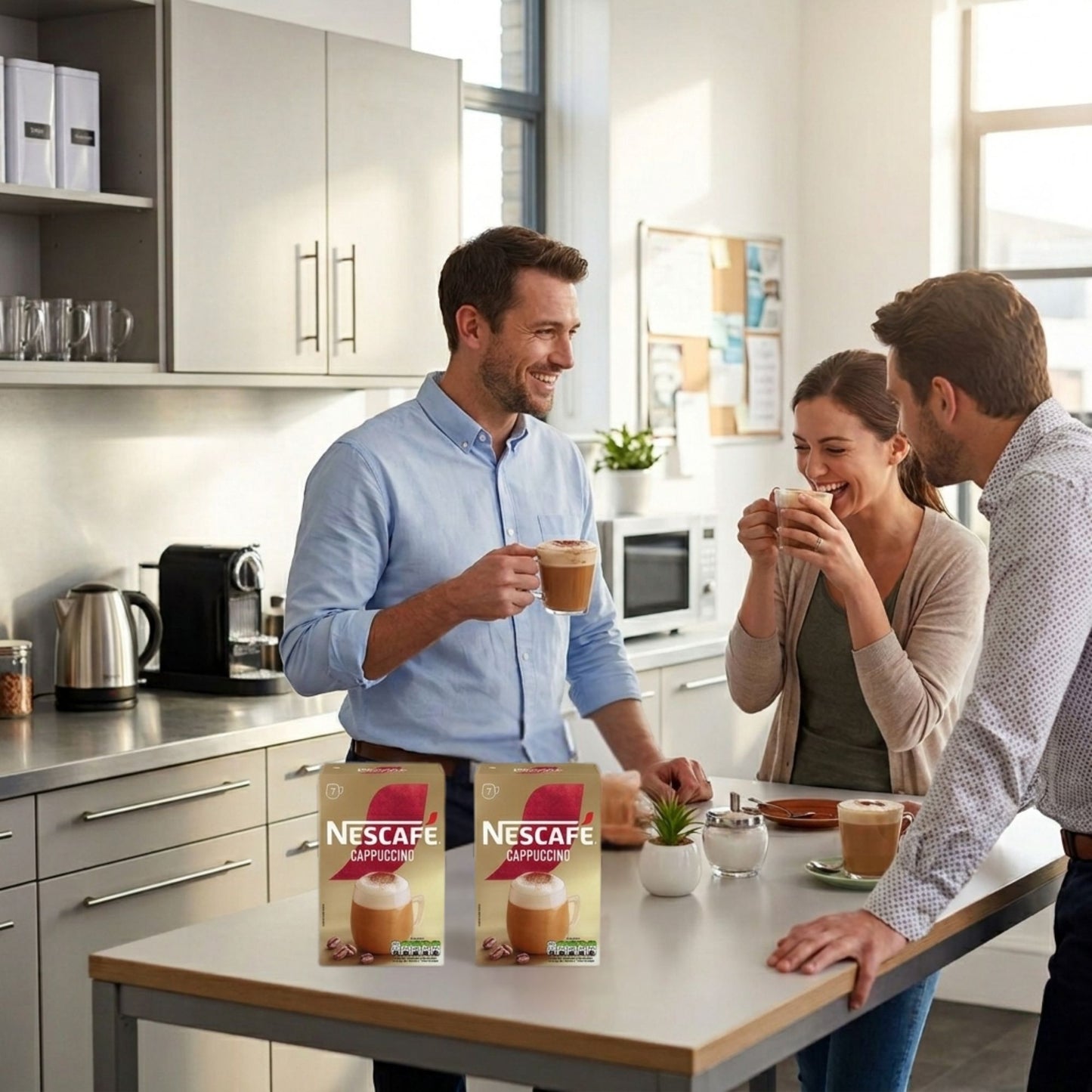 Bulk instant coffee cappuccino packs for home or office