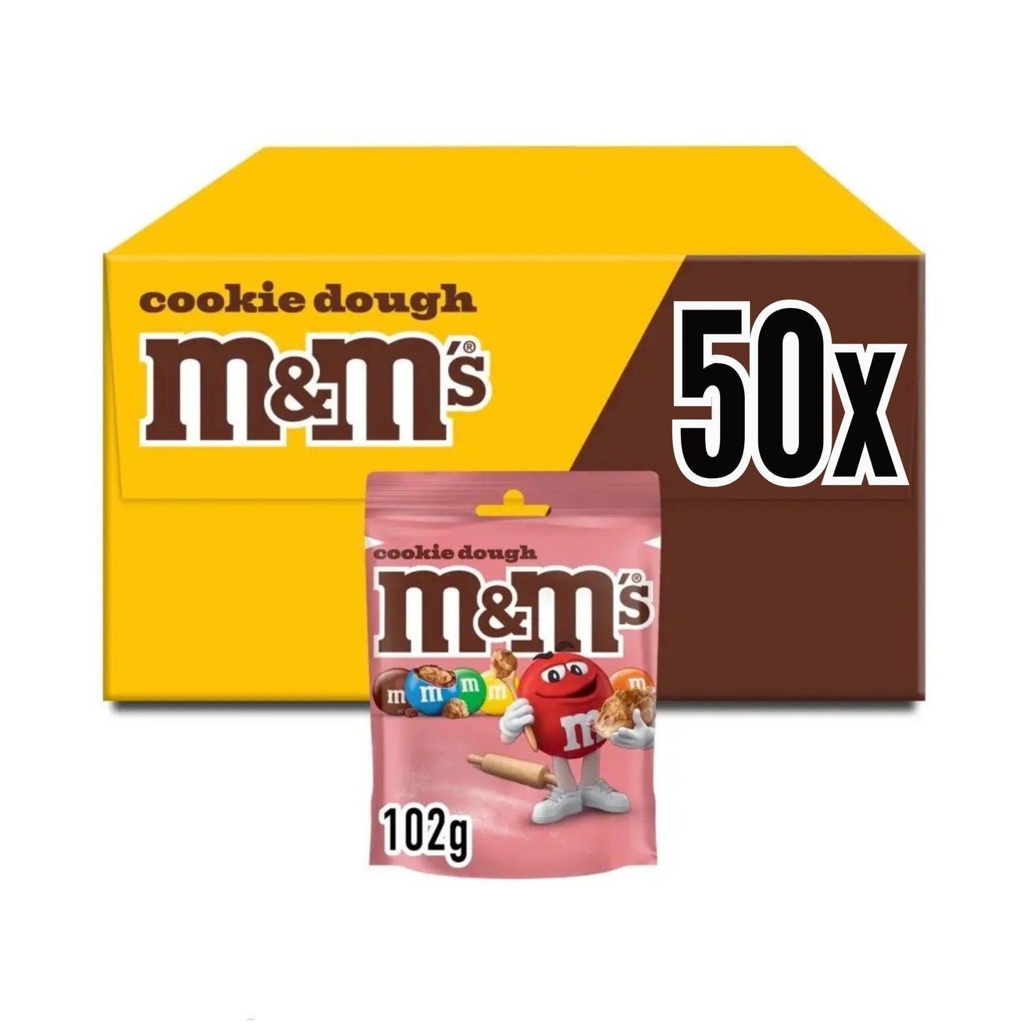 Colourful sugar-coated M&M's Cookie Dough chocolate pieces