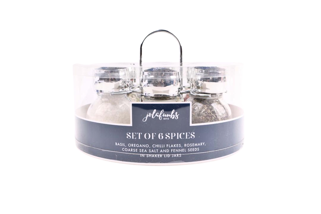 JOLAFUNBS set of 6 spice jars with shaker lids, perfect for easy seasoning and fresh spices in your kitchen