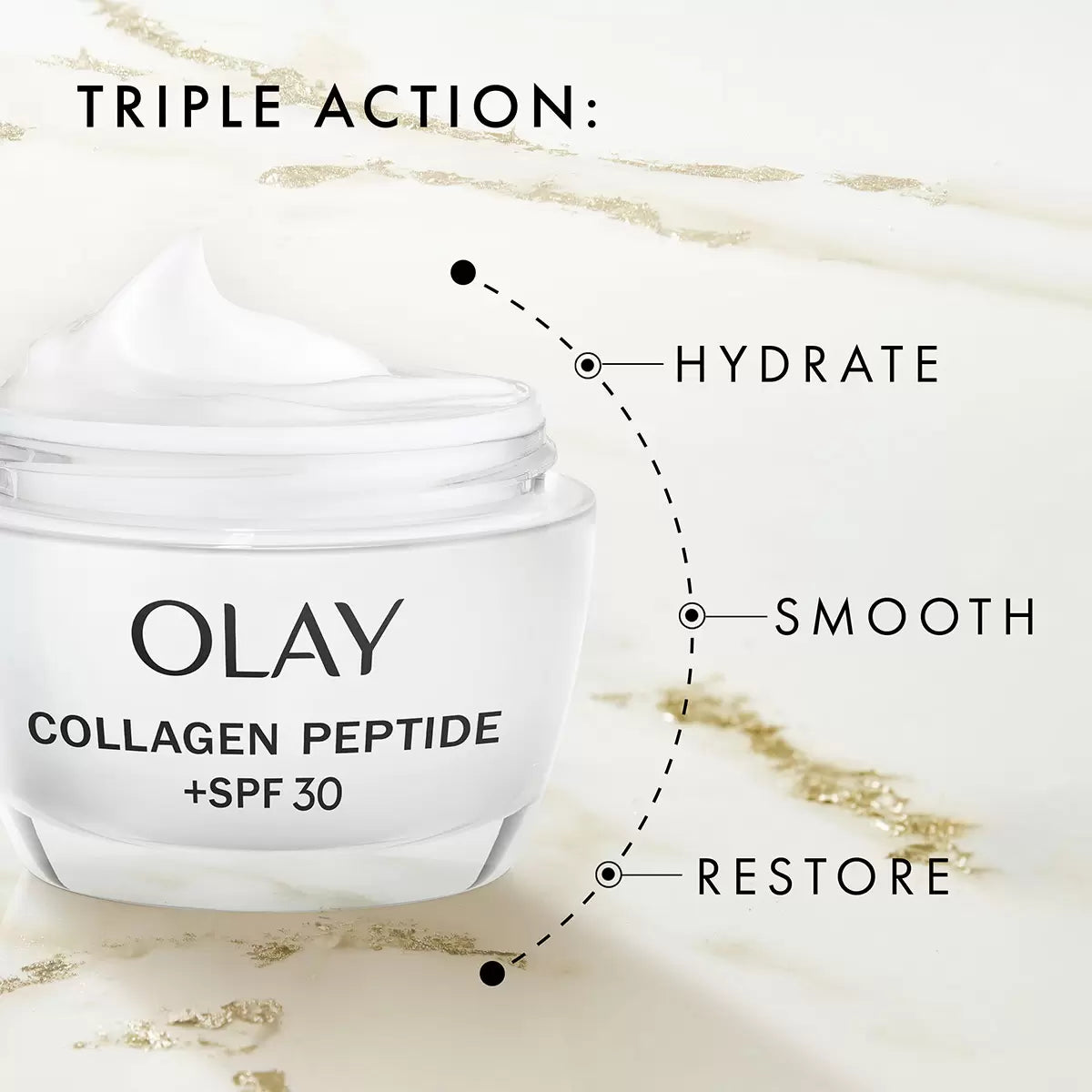Close-up Olay Collagen Peptide 24 Cream bottle