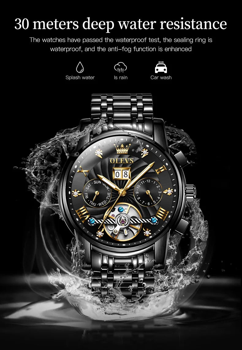 Olevs men's watch with 3Bar water resistance