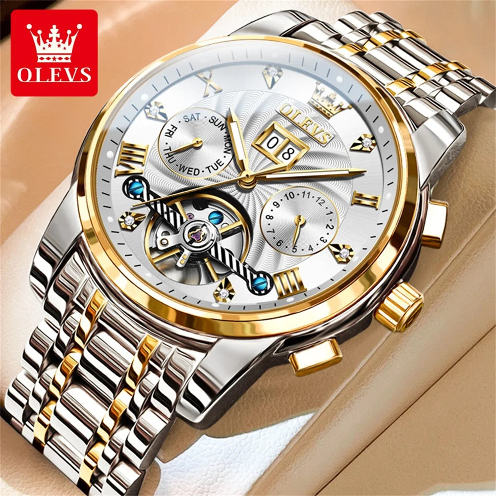 Olevs men's automatic calendar wristwatch