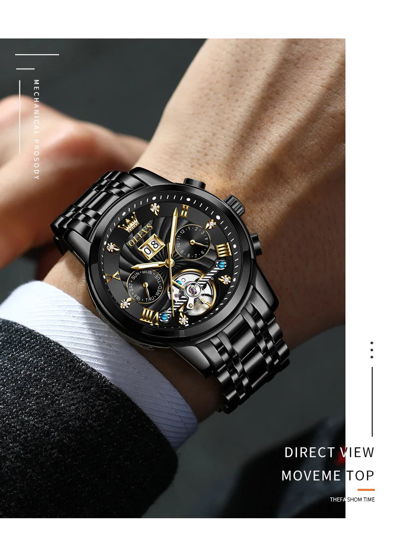 Olevs luxury automatic wristwatch for men