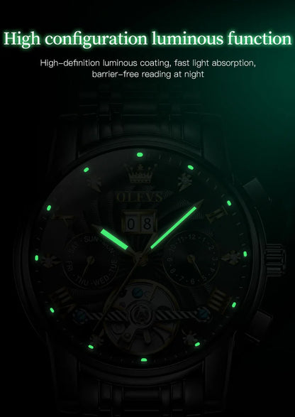 Olevs men's watch with week display function