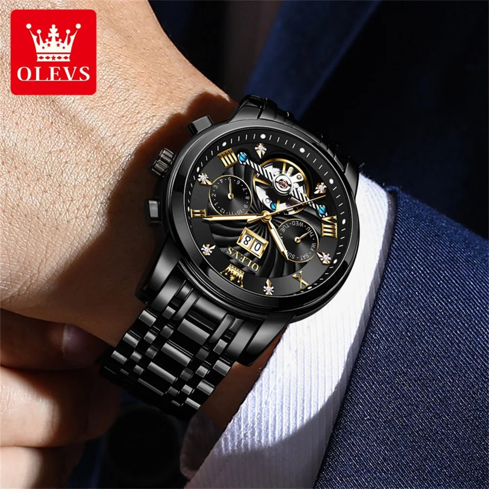 Olevs men's tourbillon-style mechanical watch
