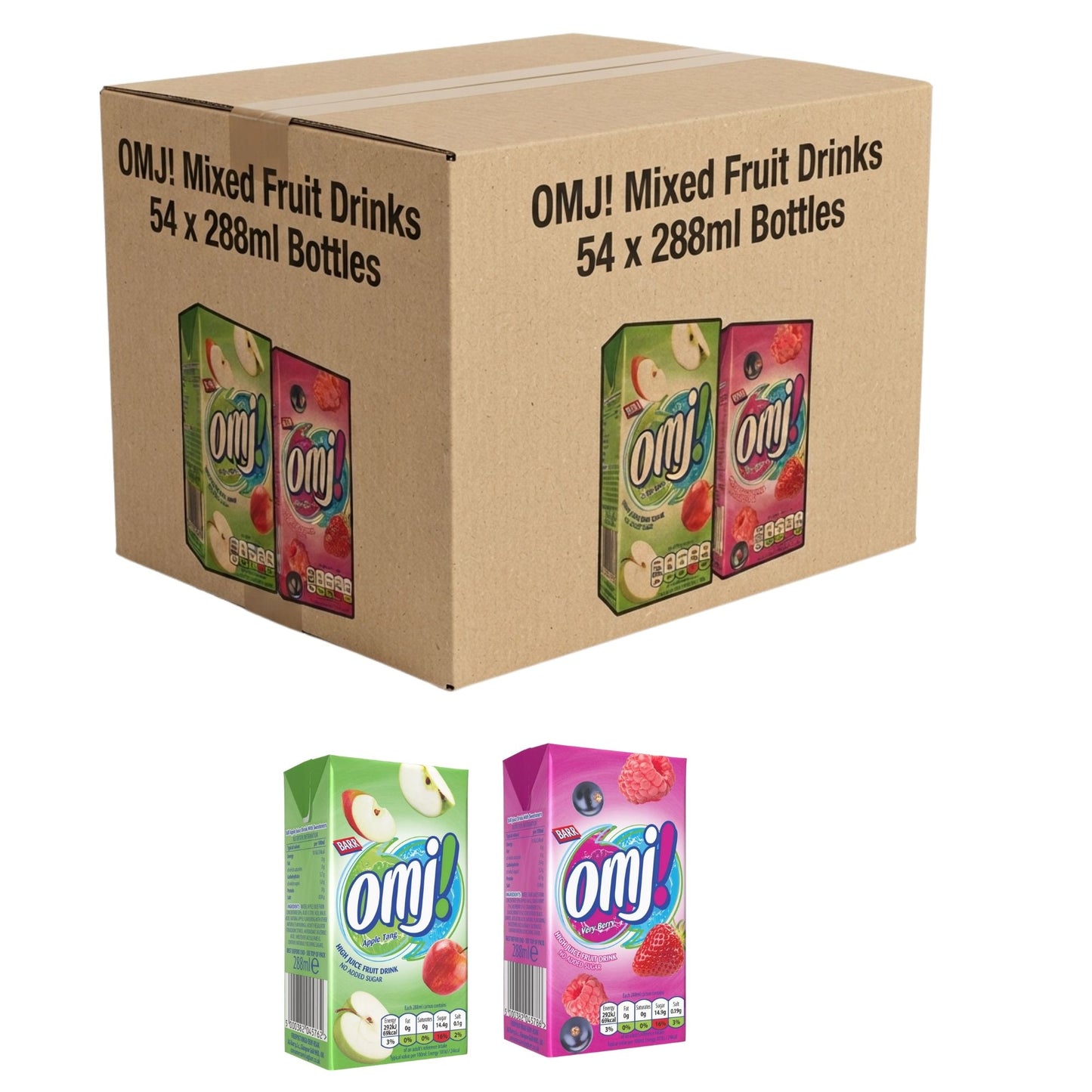 OMJ! Mixed Fruit Drinks 54 x 288ml Bottles