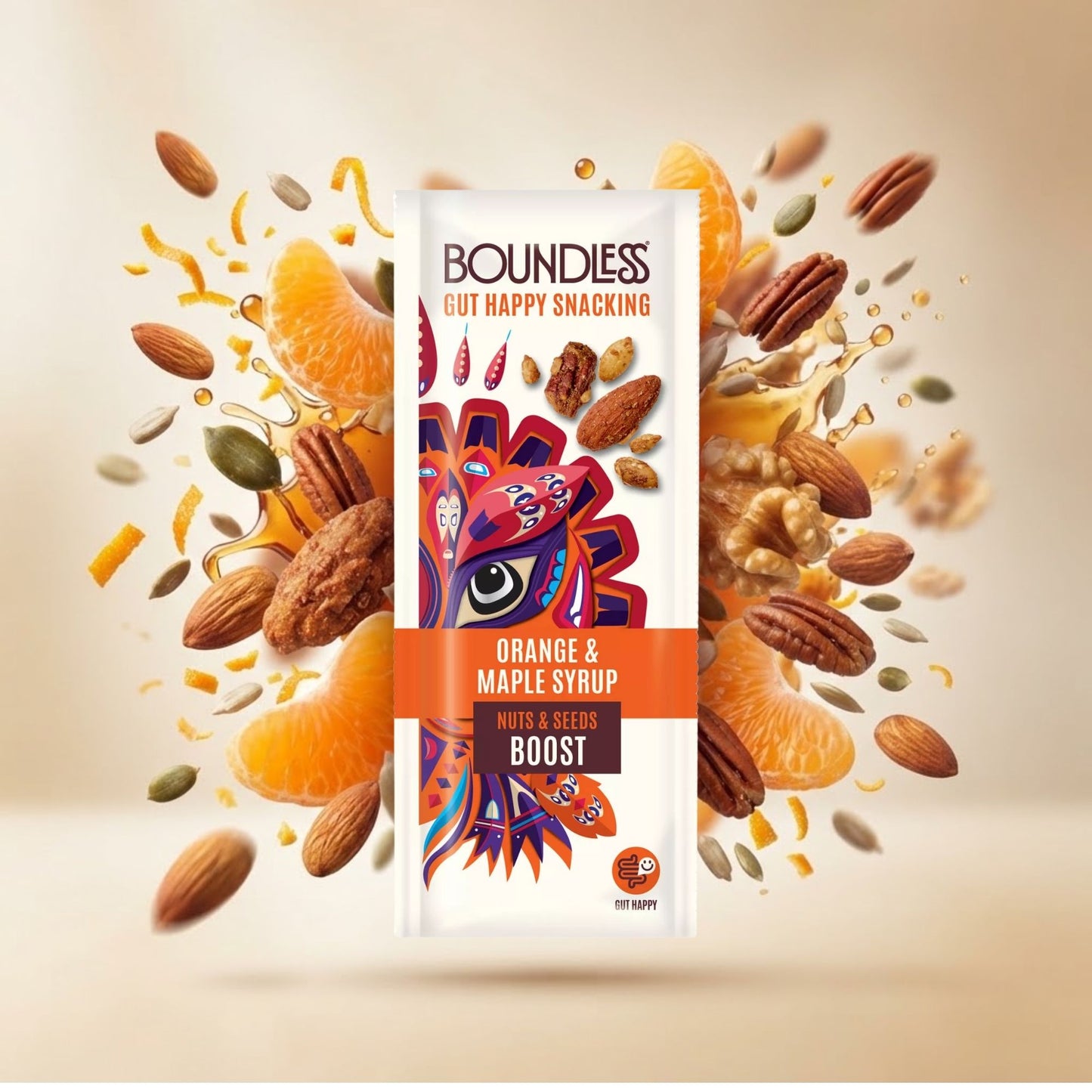 Vegan orange and maple nut snack