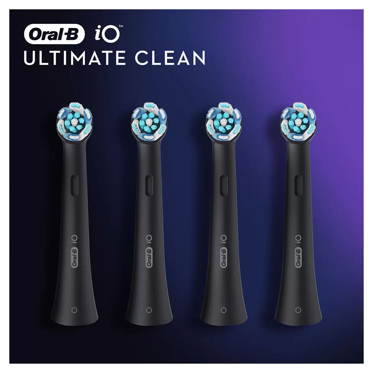 Oral-B iO Black Brush Heads with angled bristles plaque removal