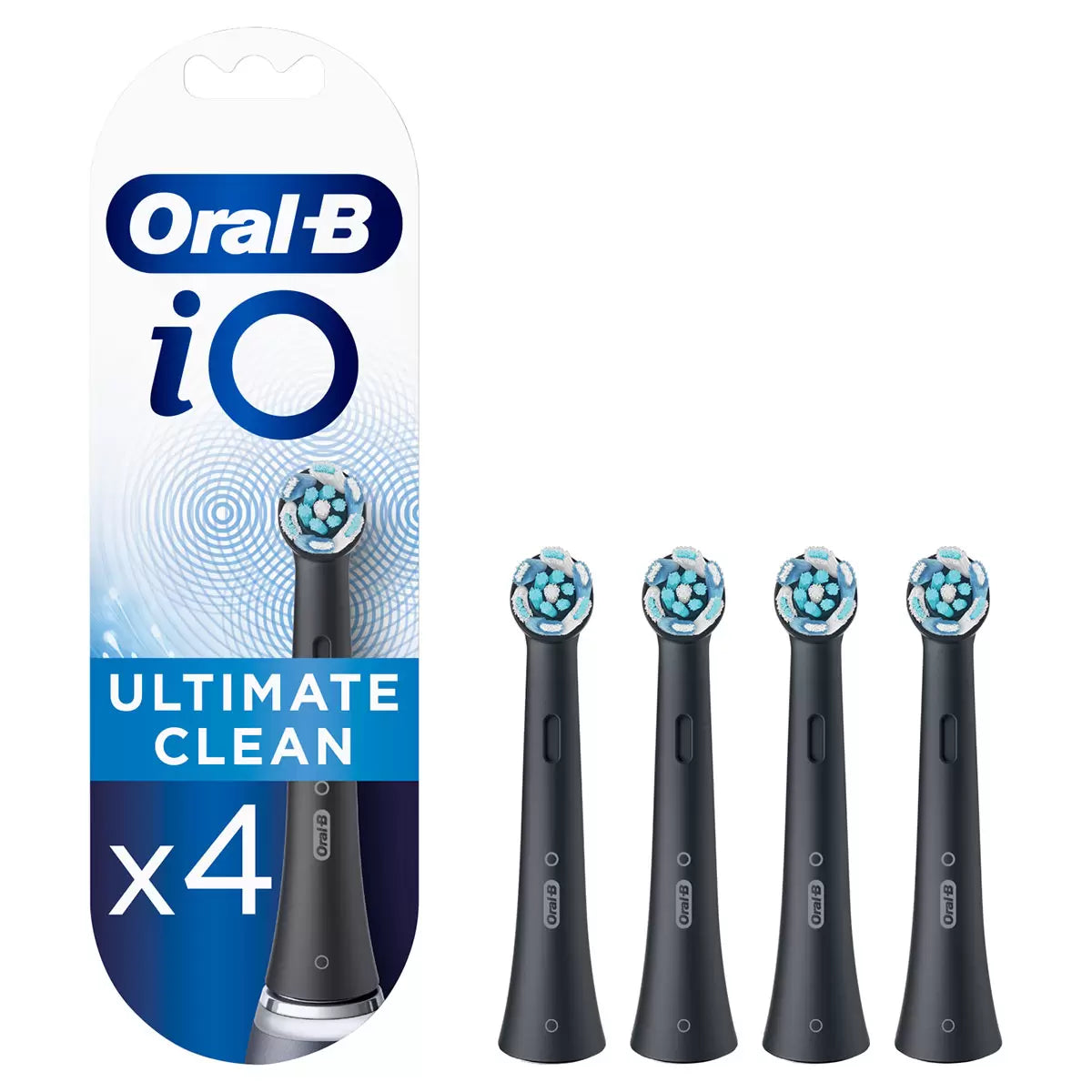 Oral-B iO Ultimate Clean Brush Heads Black 4 Pack replacement heads