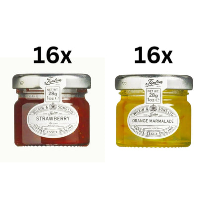 28g glass jars of British preserves for guests and hotels