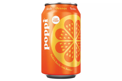 Sparkling orange high fibre soft drink cans