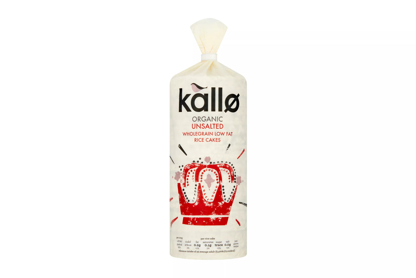 Kallo unsalted rice cake pack