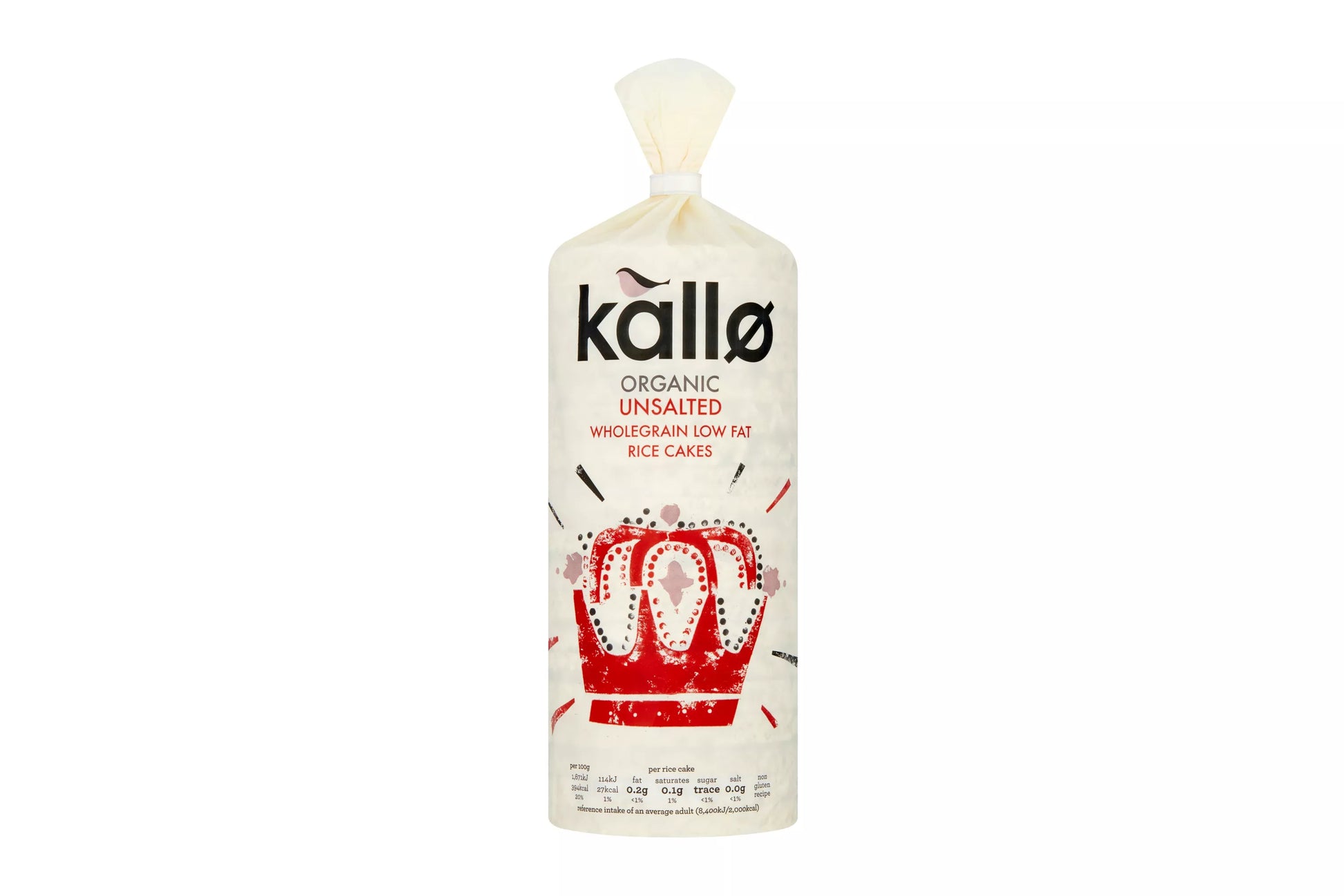 Kallo unsalted rice cake pack