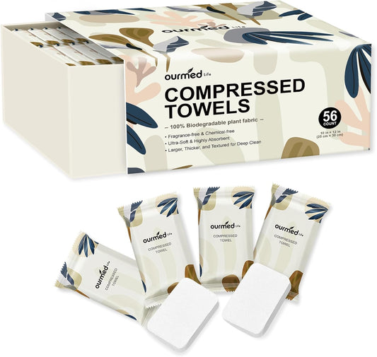 Ourmed Life compressed towel tablets 56 count pack