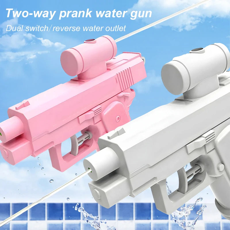 Reverse spray prank toy for family outdoor play