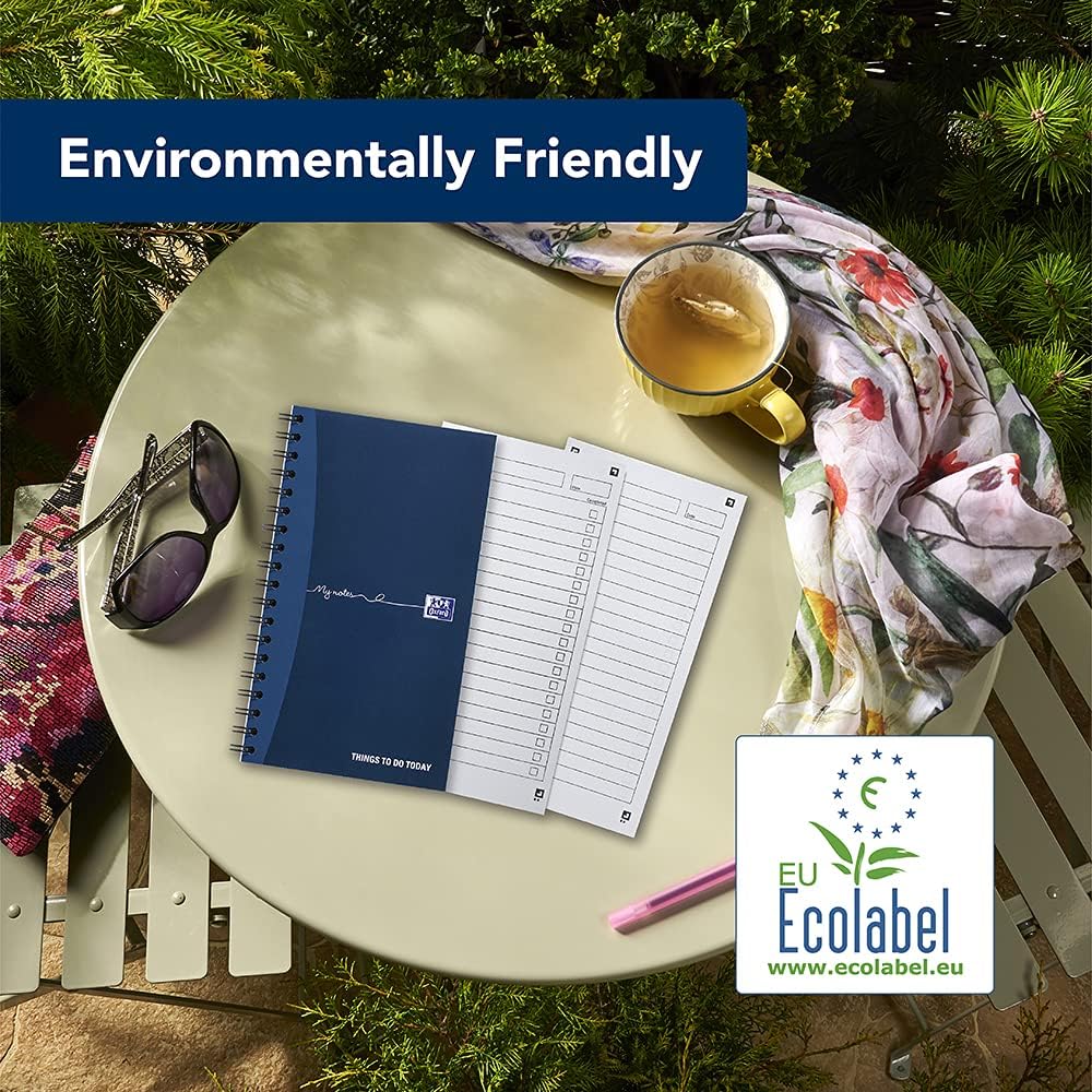 To-do list notebook in blue and white cover design