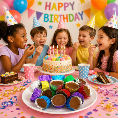 Party sharing chocolate treats