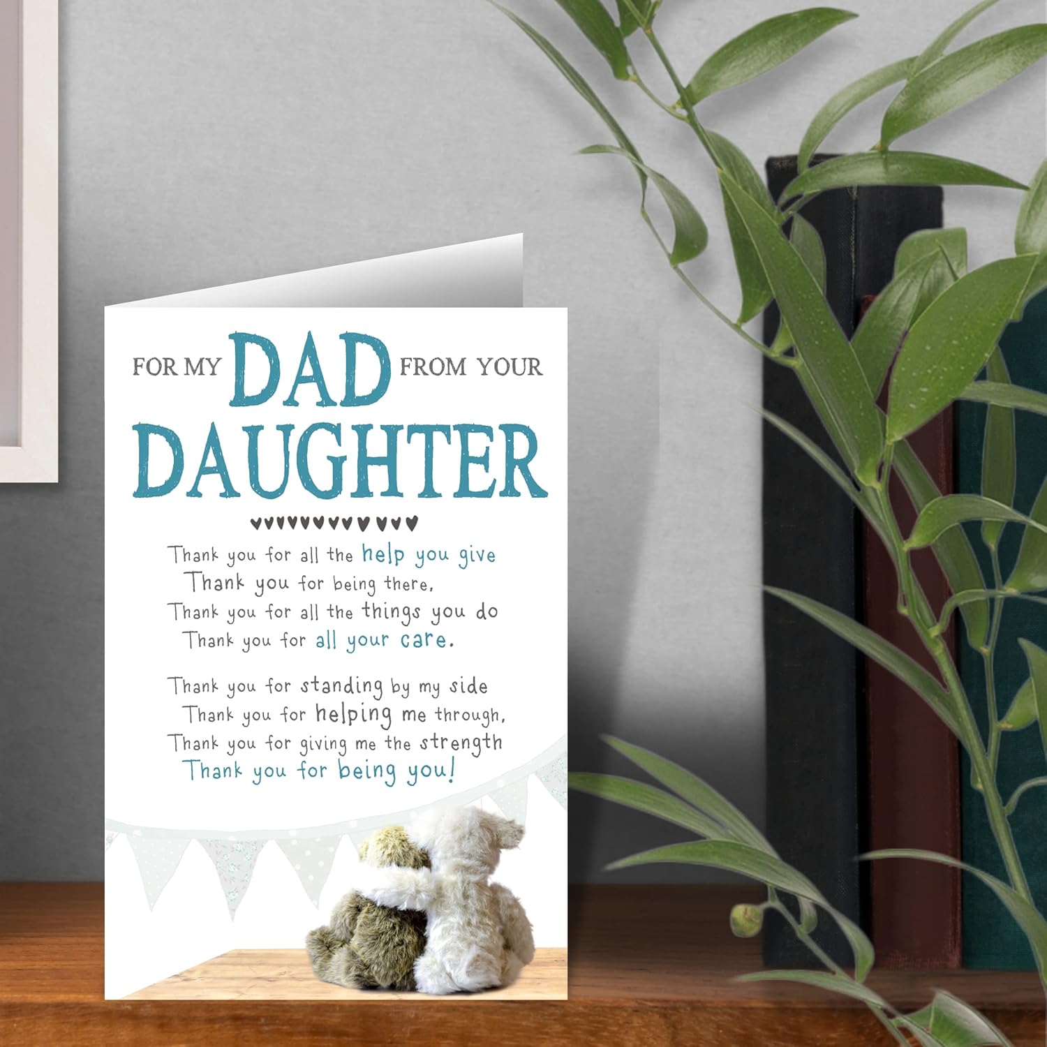 Pastel-coloured humorous card for dad with bold letter print — perfect for thoughtful fathers day presents from daughter in the UK.