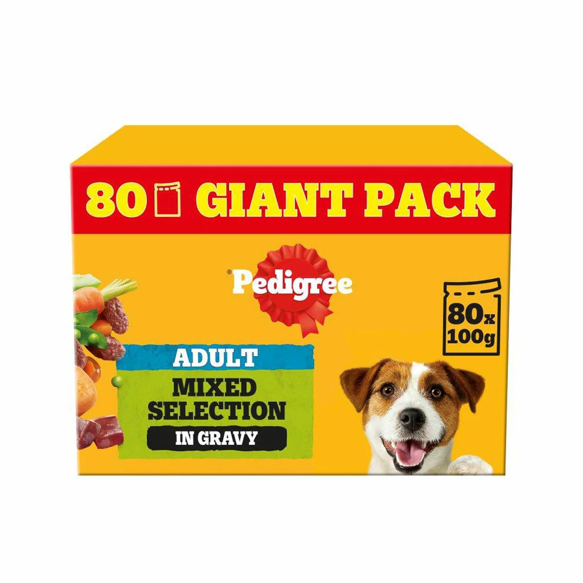 Pedigree Variety Pouch in Gravy 80 x 100g dog food