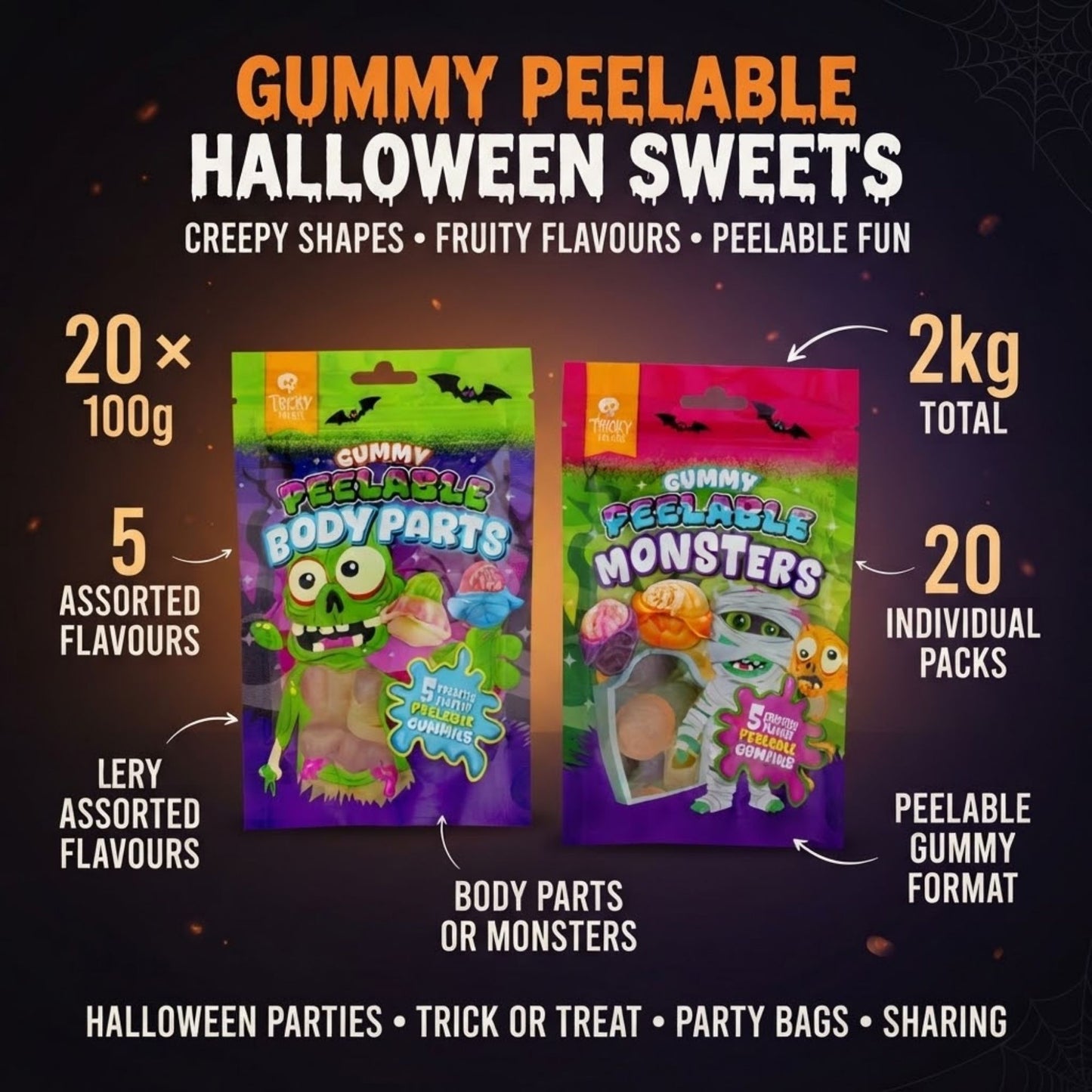 Gummy Peelable Body Parts 100g sweets