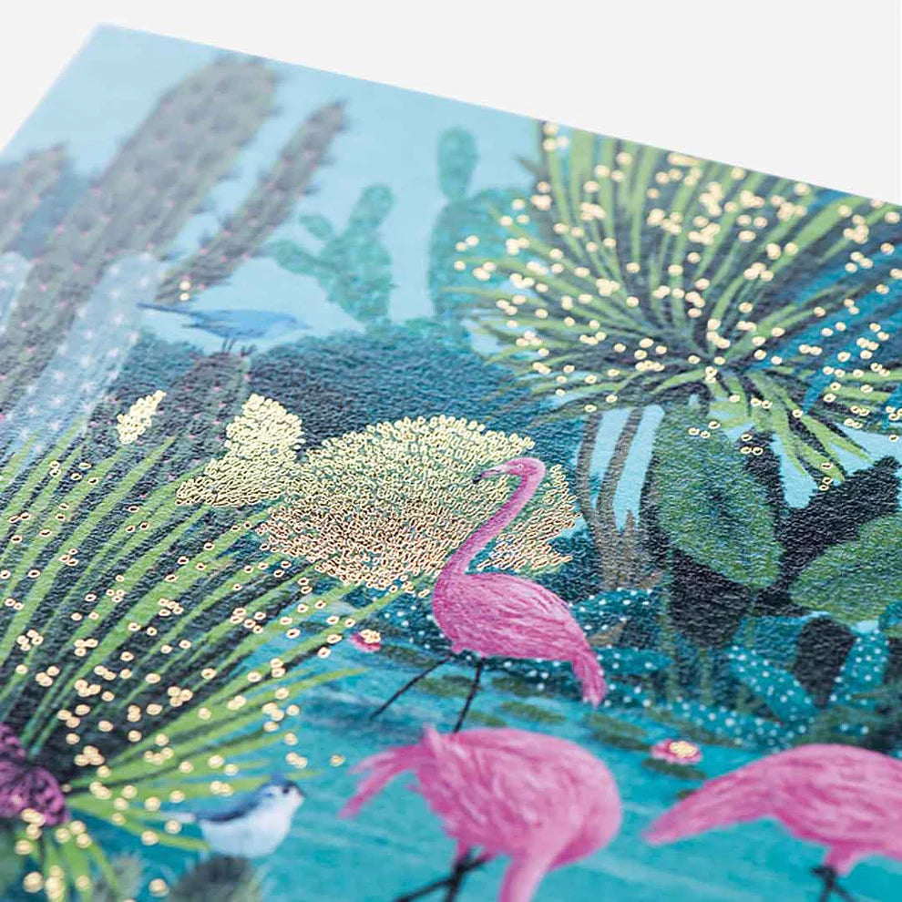 Personalized Pink Flamingo Blank Greeting Card ideal for unique personalized birthday greeting cards and special celebrations near me