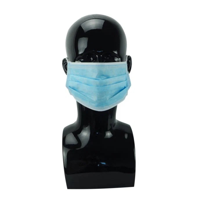 Blue disposable Type IIR surgical masks